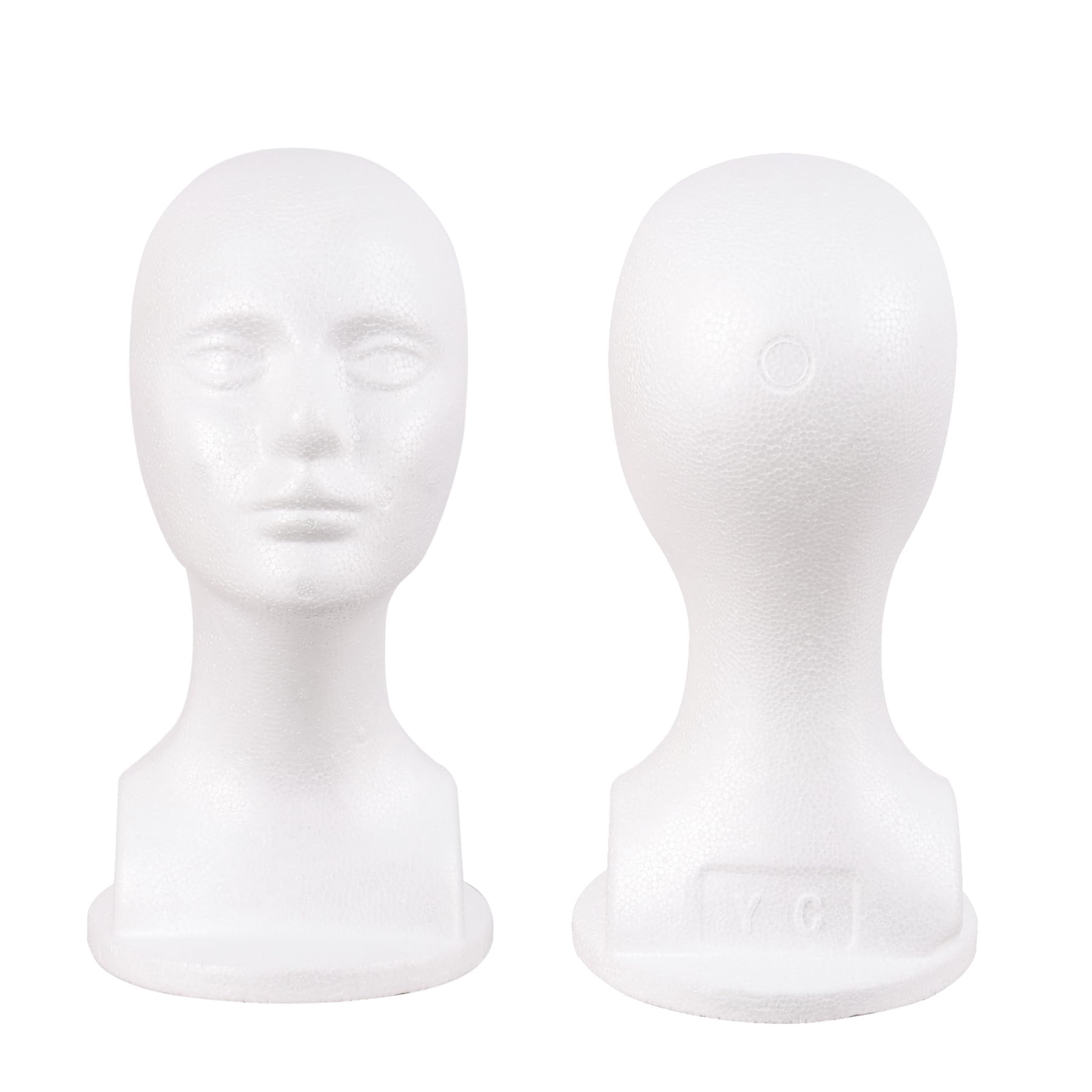 White Smoke MapofBeauty Male Foam Mannequin Head Styrofoam wig Display Stand Hats Masks Wigs Making Styling Manikin Head (White)