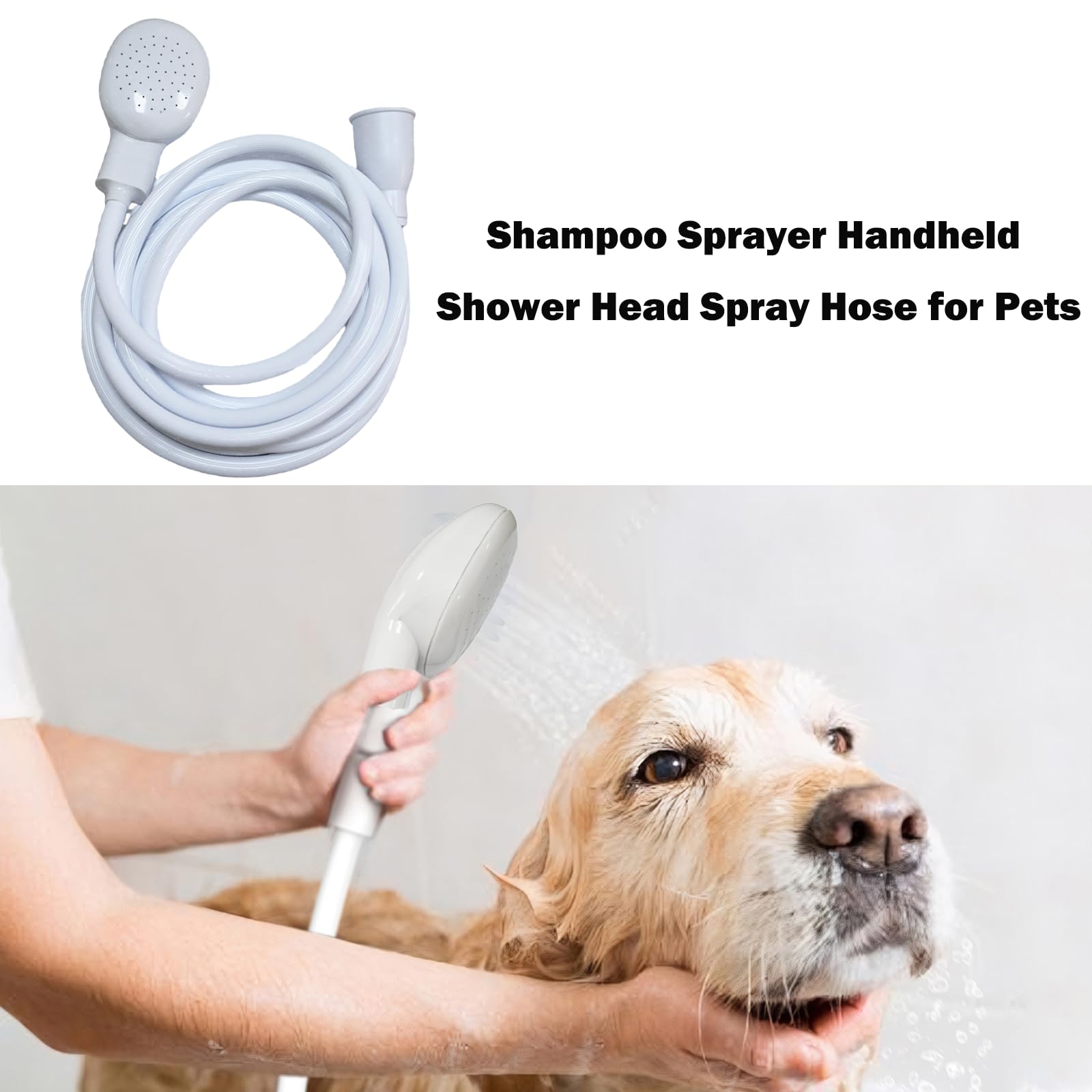 White Smoke 4m/13.12ft Sink Spray Hose Portable Faucet Sprayer Garden, Shampoo Sprayer Handheld Shower Head Spray Hose for Pets, Bathing Baby, Washing Hair, Rinsing Vegetables