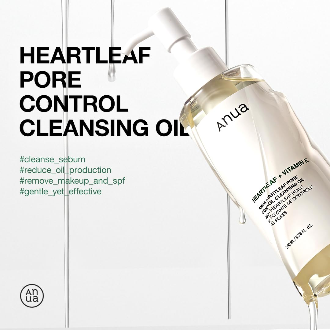 White Smoke ANUA Double Cleansing Duo for Facial Cleansing : Heartleaf Pore Control Cleansing Oil & Quercetinol Pore Deep Cleansing Foam for Double Cleansing, Korean Skincare