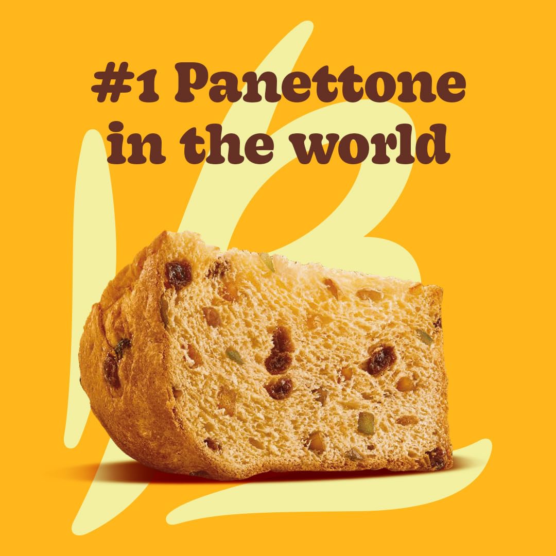 Orange Bauducco Classic Panettone, 24.0 oz (Pack of 1) - Soft and Moist Bread with Candied Fruit and Raisins - Traditional Italian Slow Rise Dough Recipe