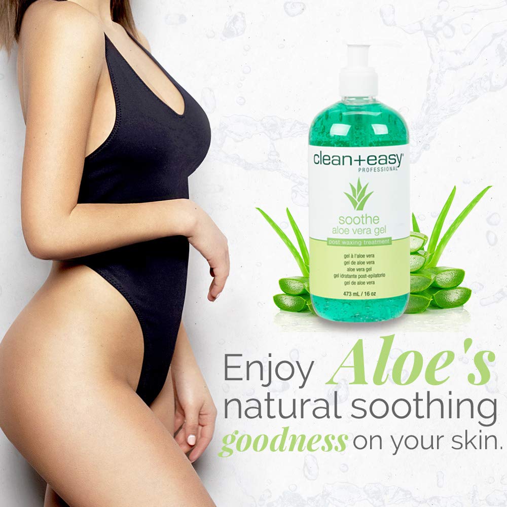White Smoke Clean + Easy Post Waxing Treatment, Aloe Vera Gel for After Wax Care, Soothes Irritated Skin, Non-Greasy, Removes Excess Wax Residue, 16 oz