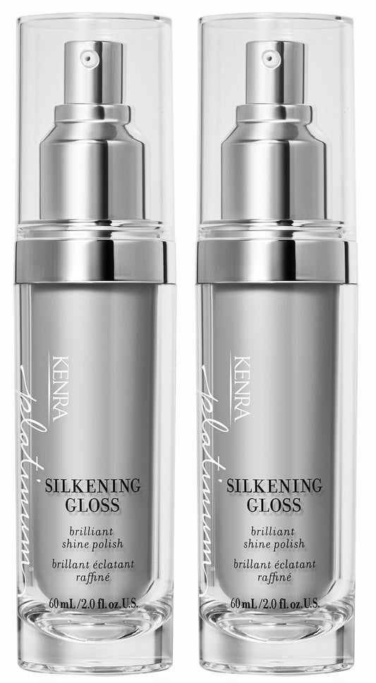 Lavender Kenra Platinum Silkening Gloss |Brilliant Shine Polish |Tames Frizz & Smooths Flyaways |Lightweight Formula |Protects Against Humidity |Smooths Dry Ends |Medium To Coarse Hair | 2 fl. oz. (2-Pack)