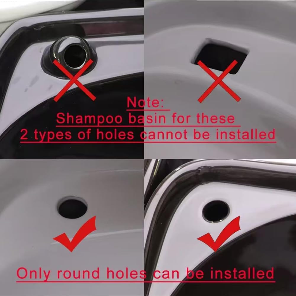 Dim Gray Hair Washing Equipment with Faucet for Baber Shop, Hair Salon Tools for Waterfall Outlet, Shampoo Bowl Accessories, Scalp Massag，Adjustable and Flexible, Black