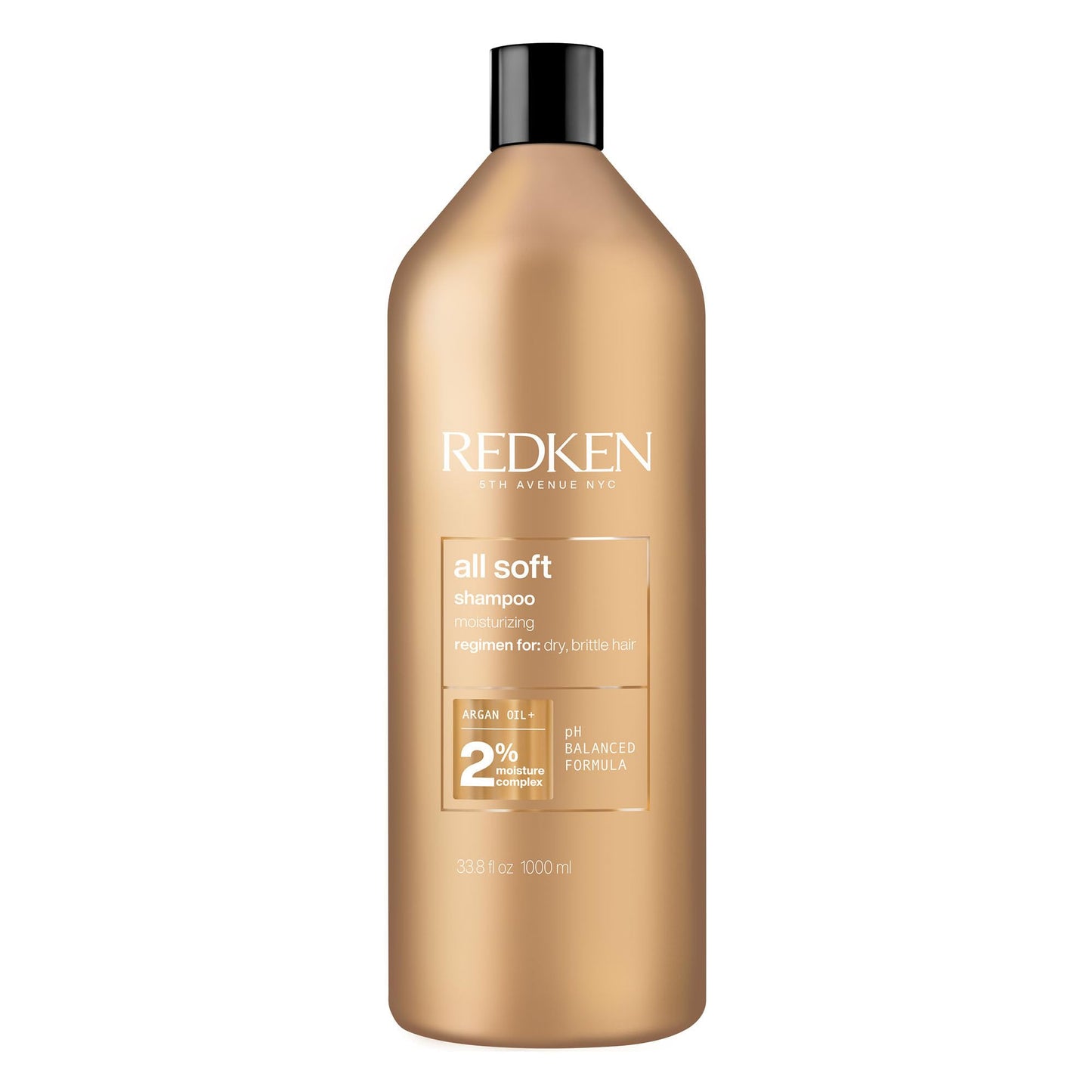 White Smoke Redken All Soft Shampoo - Moisturizes & Hydrates Dry, Brittle Hair, Gently Cleanses and Softens, With Argan Oil, Safe For Color-Treated Hair, 33.8 Fl Oz