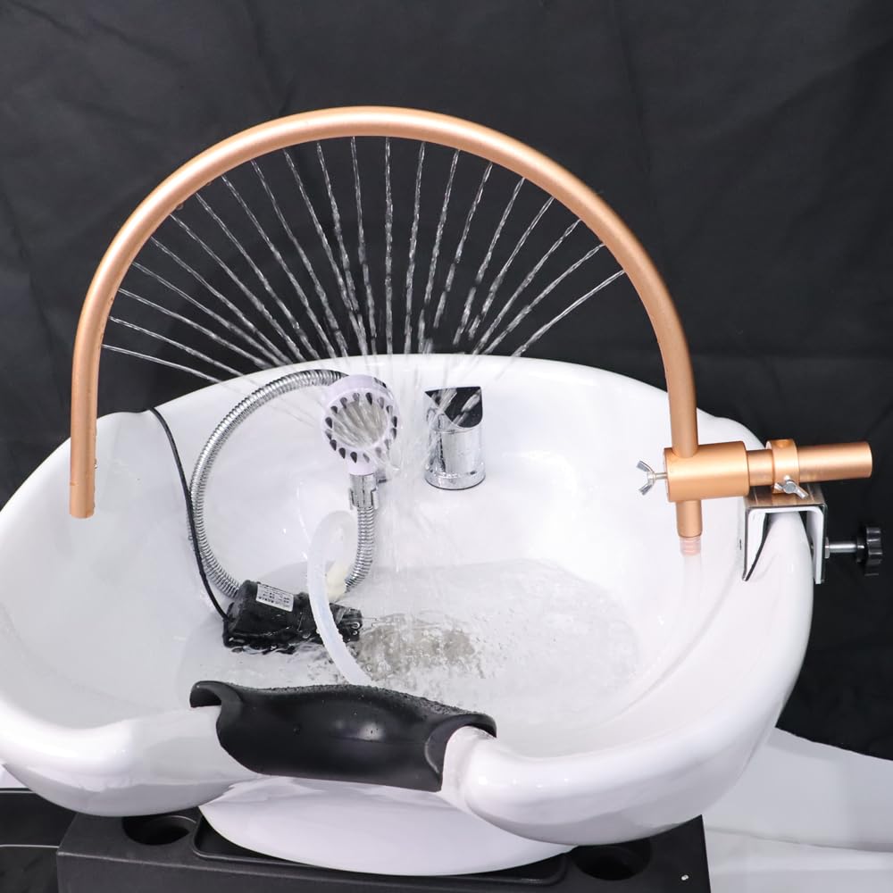 Dark Slate Gray Head Spa Water Frame with Pump for Shampoo Sink, Portable Salon Shower Head Equipment, Shampoo Bowl Waterfall