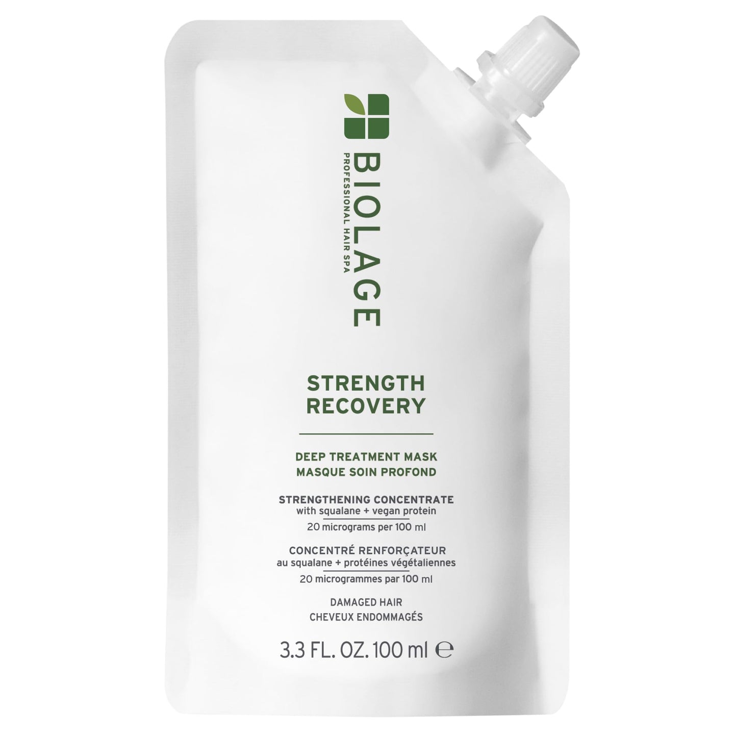 White Smoke Biolage Strength Recovery Deep Treatment - Instantly Nourishes & Protects, Fortifies Strands, Reduces Breakage, With Olive Squalane & Proteins, Vegan, Paraben-Free