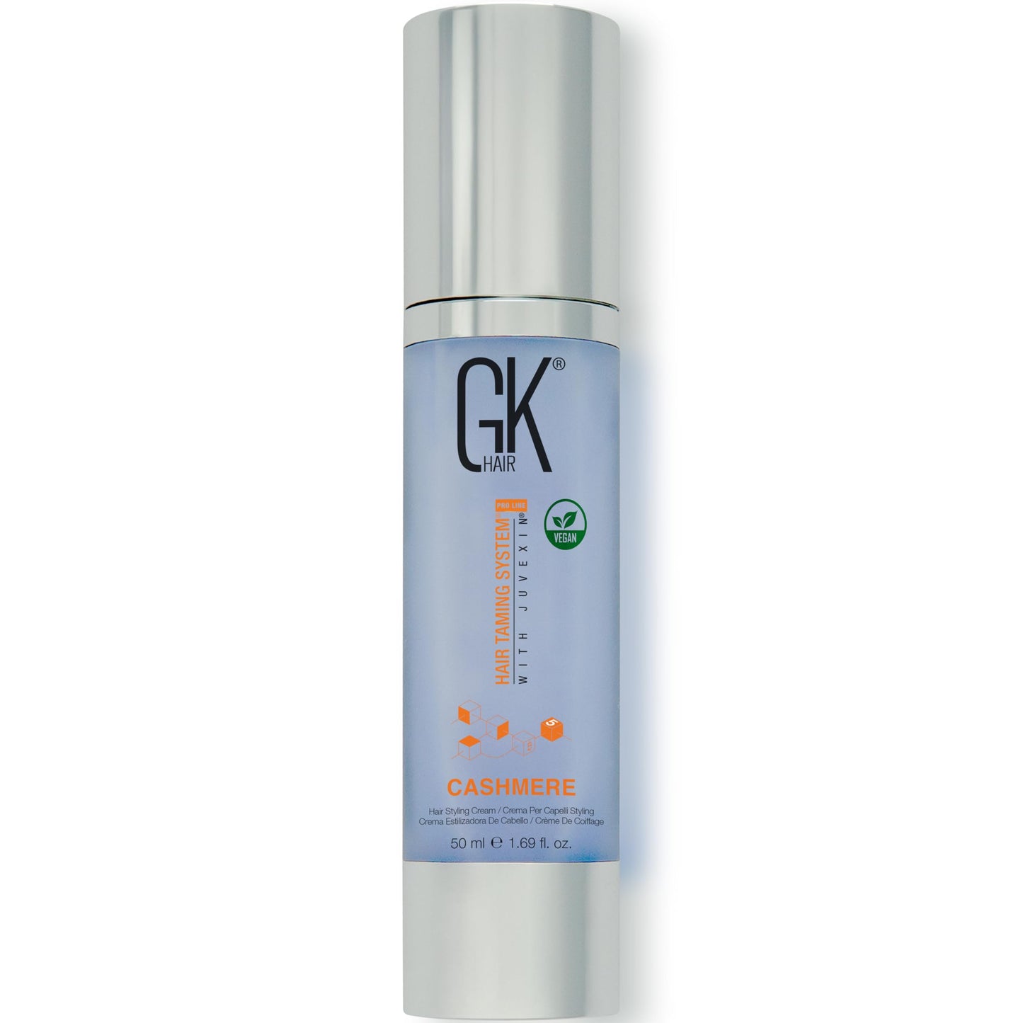 Gray GK HAIR Cashmere Hair Cream 1.69 Oz – Smoothing & Shine Styling Cream with Argan Oil, Anti Frizz Hair Cream for Soft, Silky & Manageable Hair, Lightweight Styling Cream for All Hair Types
