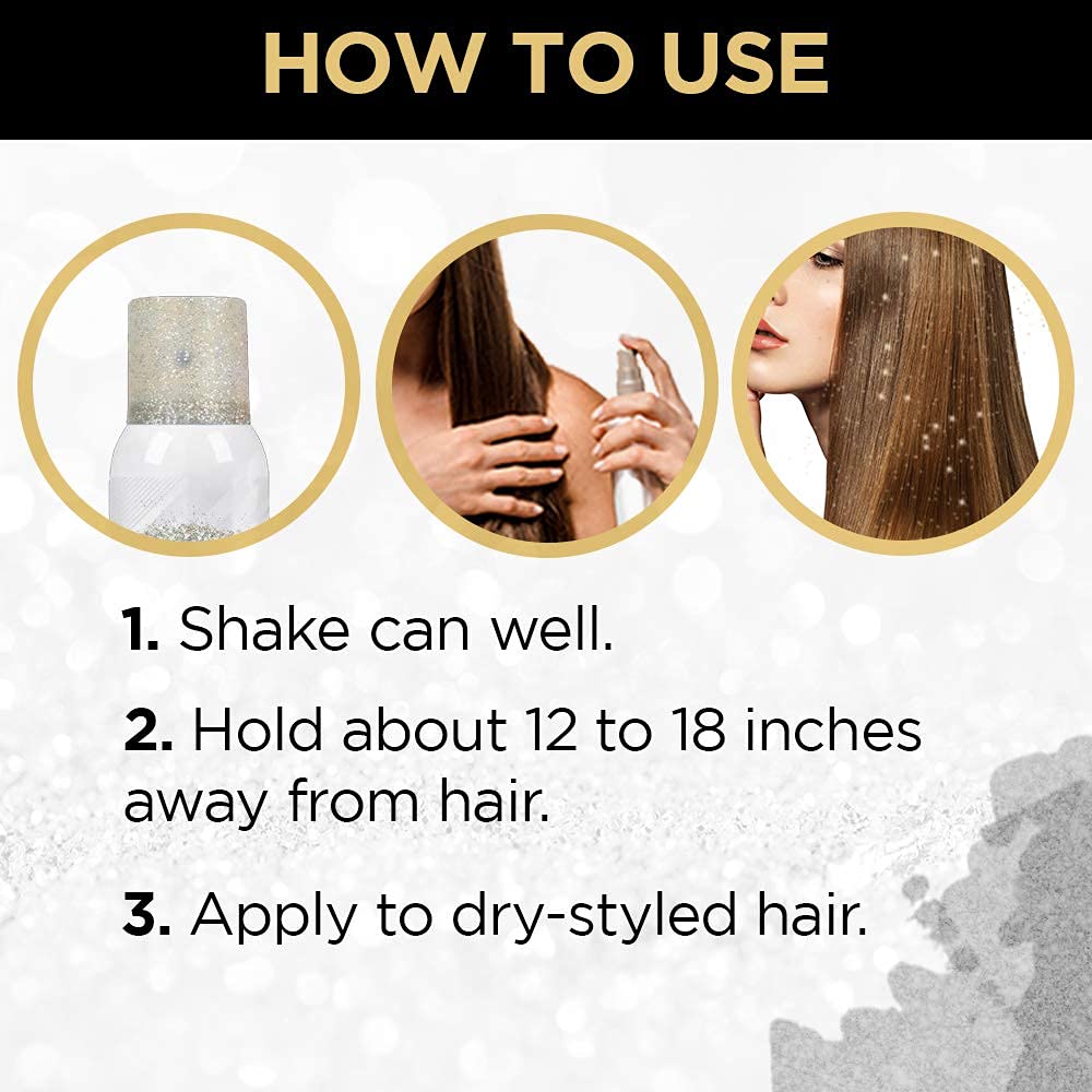 White Smoke Punky Colour Temporary Hair and Body Glitter Spray, Gold/Silver – Glitters Hairspray, Adds Shimmery Glow, Hair Glitter for Kids, Women, Men, 3.5 oz