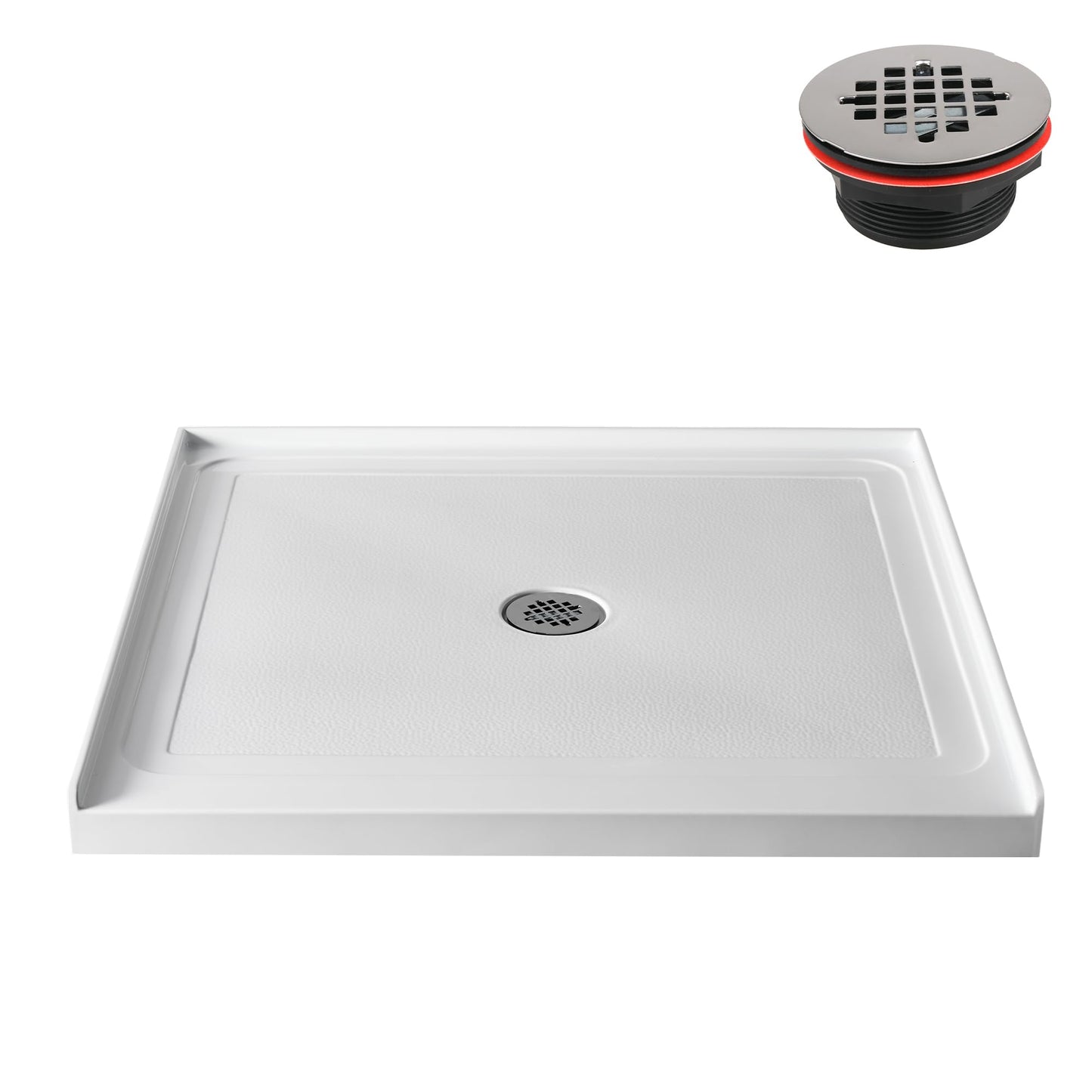 White Smoke Streamline GB-540-164 38 in. x 38 in. Alcove Acrylic Shower Base in Glossy White With Center Drain, ABS Drain Included