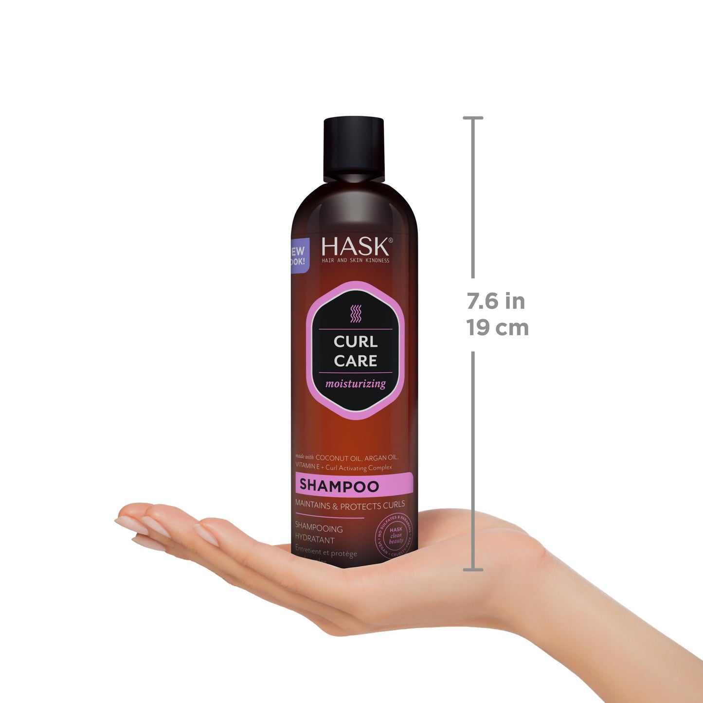 White Smoke HASK Curl Care Shampoo + Conditioner Set with Coconut and Argan Oil | For Curly Hair, Sulfate-Free, Paraben-Free, Gluten-Free, Vegan, Cruelty-Free, Color Safe | 12oz each