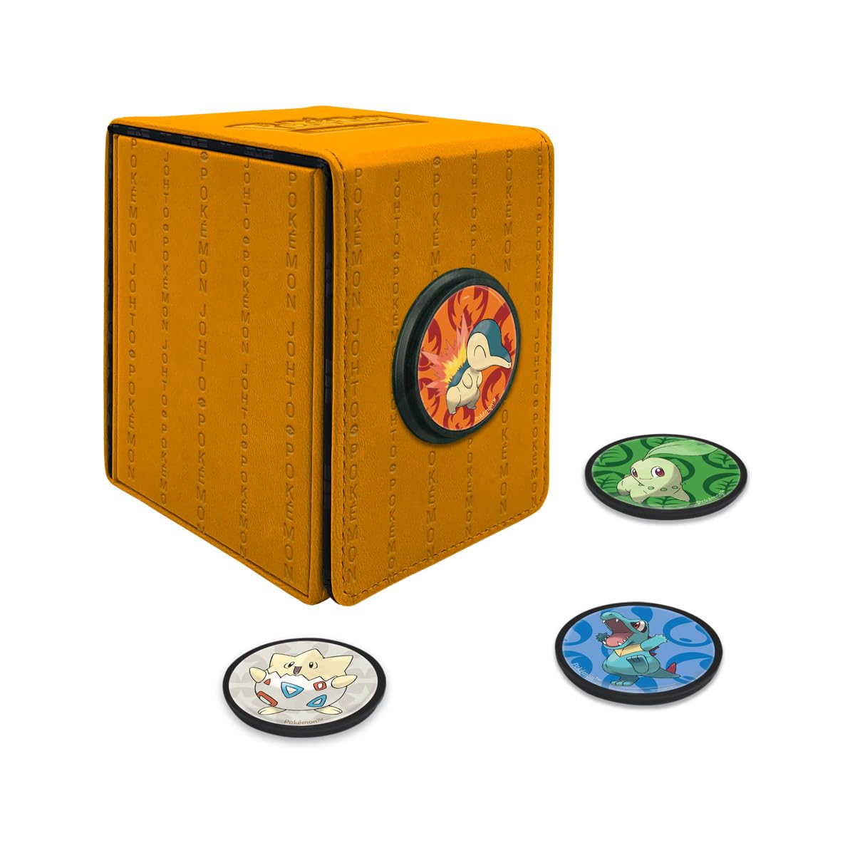 White Smoke Ultra Pro - Pokemon Alcove Click Johto: Store 100 Double-Sleeved Cards with 4 Themed Badges of Cyndaquil, Totodile, Chikorita, and Togepi. Customize with 1.5 in. Diameter Badges for a Unique Touch