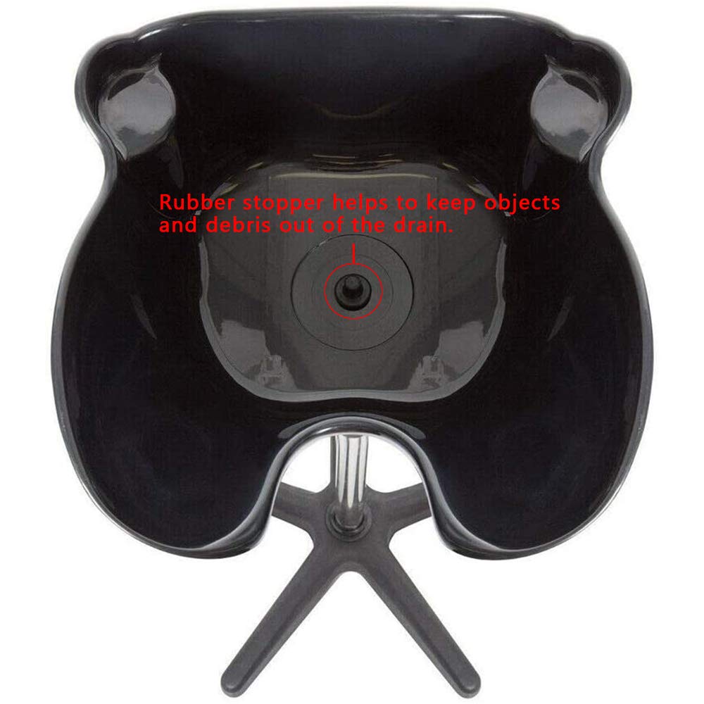White Smoke Height Adjustable Portable Salon Deep Shampoo Basin Sink Hair Treatment Bowl with Drain Hose, 37.01-48.03 inch, Hair Treatment Barber Bowl Tool for Home Barber Shop Beauty Salon Spa Equipment