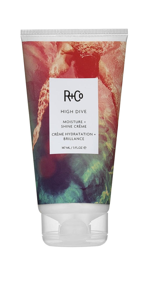White Smoke R+Co High Dive Moisture and Shine Crème | Deep Hydration + Softens + Eliminates Frizz | Vegan + Cruelty-Free | 5 Oz