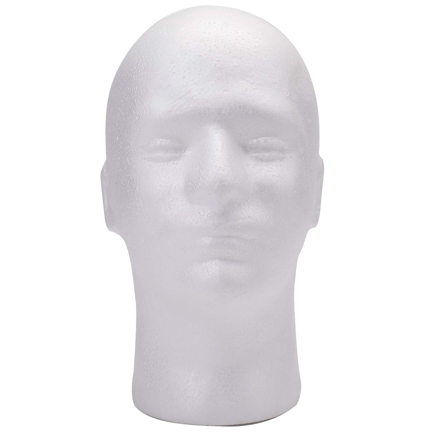 Gray Foraineam 2 Pack Male Foam Head 11 Inch Man Mannequin Manikin Foam Heads Wig Display Holder Hats Glasses Display Stand