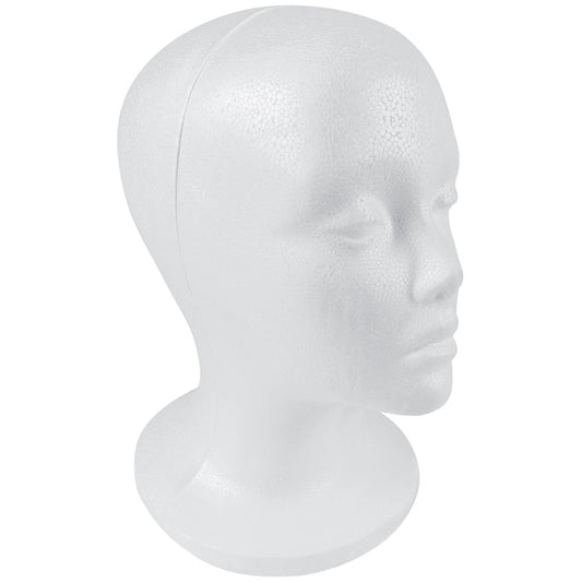 Light Gray SHANY Styrofoam Model Heads ,Hat Wig Foam Mannequin Female Wig Head Stand ,Mannequin Head for wigs , Wig Holder - Round Base , 10.5 Tall with 20 1/2 Inches Circumference Female Mannequin Head -1 Piece