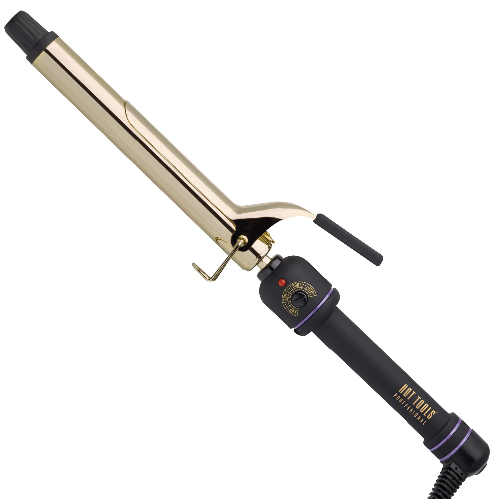 White Smoke Hot Tools Pro Artist 24K Gold Extra Long Curling Iron | Long Lasting, Defined Curls (1 in)