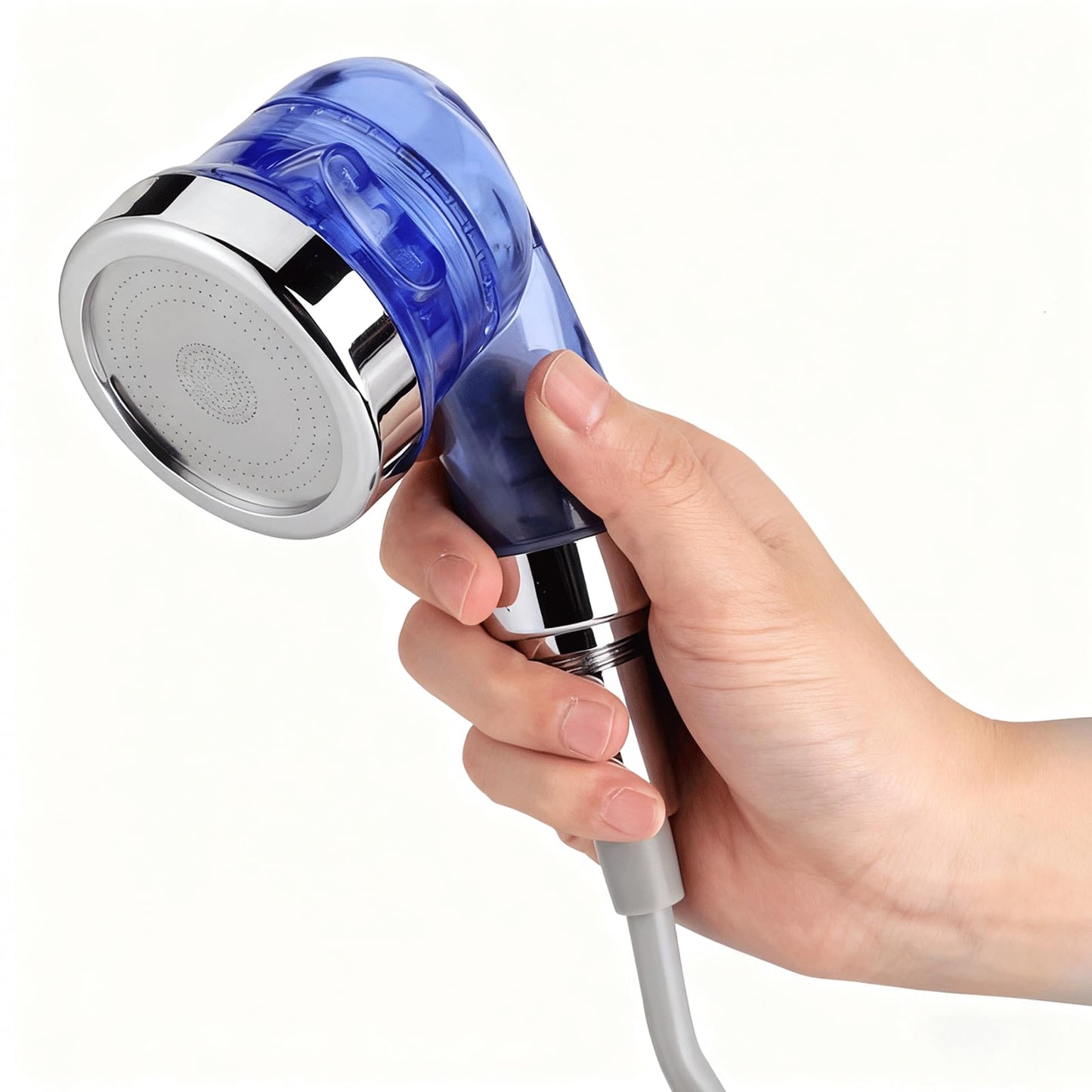 White Smoke Qusmeiyici Blue Shampoo Bowl Sprayer Head with Filter, Sink Faucet Sprayer Attachment Salon Shampoo Bowl Spray Head Pedicure Chair Shower Head for Portable Salon Sink, 3 Sprayer Modes & High Pressure