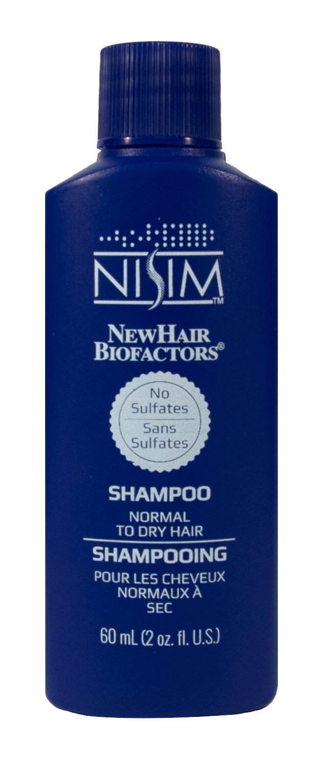 Midnight Blue Nisim NewHair Biofactors Normal to Dry Shampoo - For Stronger, Healthier, Vibrant Hair - Formulated for Normal to Dry Hair - Sulfate-free, Paraben-free Travel Size 2 oz