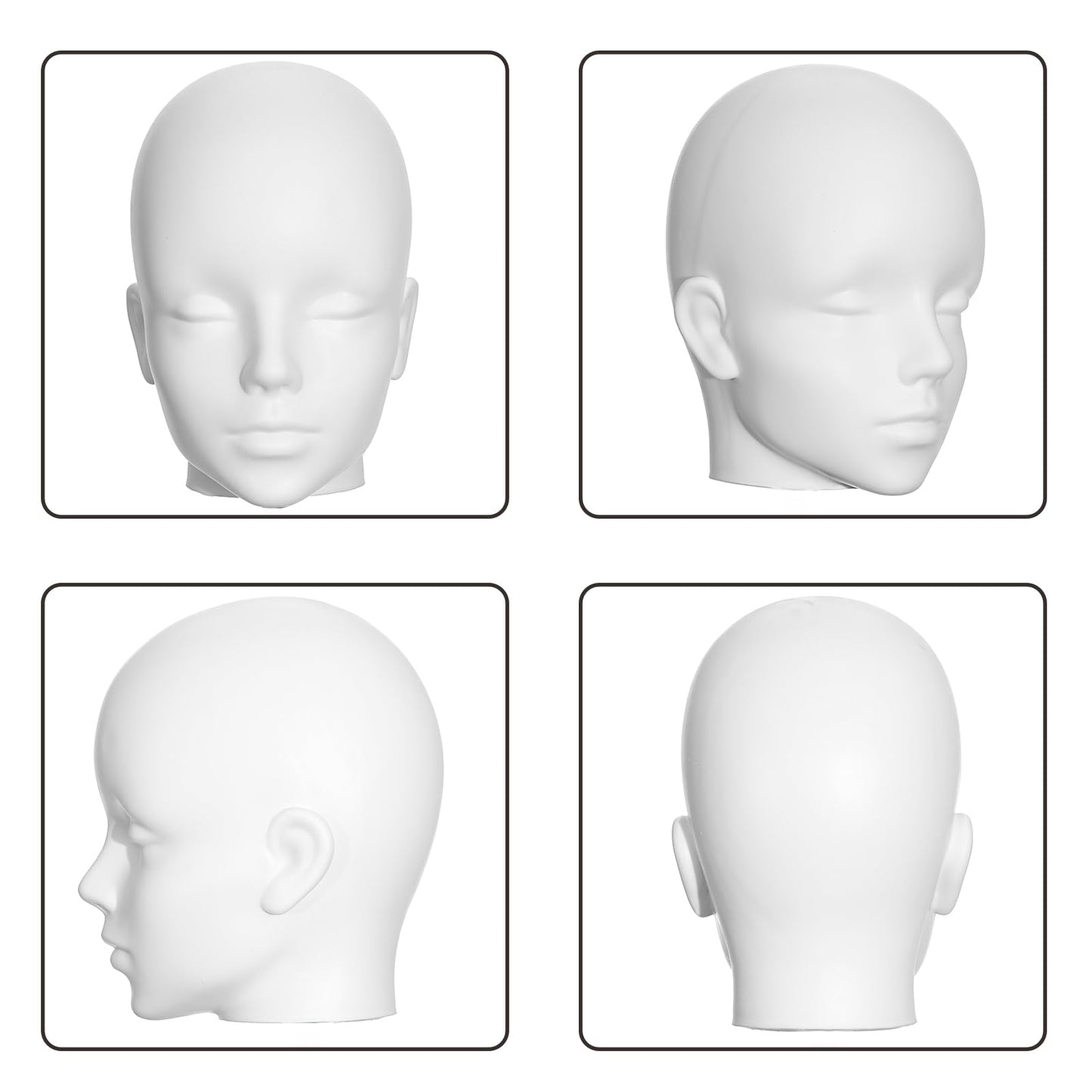 White Smoke SK-QACD Mannequin Head Male Professional Cosmetology White Manikin Head for Display Headset, Headphone, Game Console, Hats, Wigs Jewellery