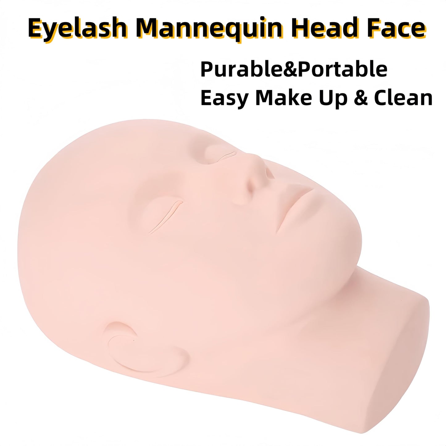 White Smoke Czrleaty Esthetician Mannequin Head for Facial Practice, Cosmetology Mannequin Head Face for Makeup or Lash Extention Soft Makeup Styrofoam Head