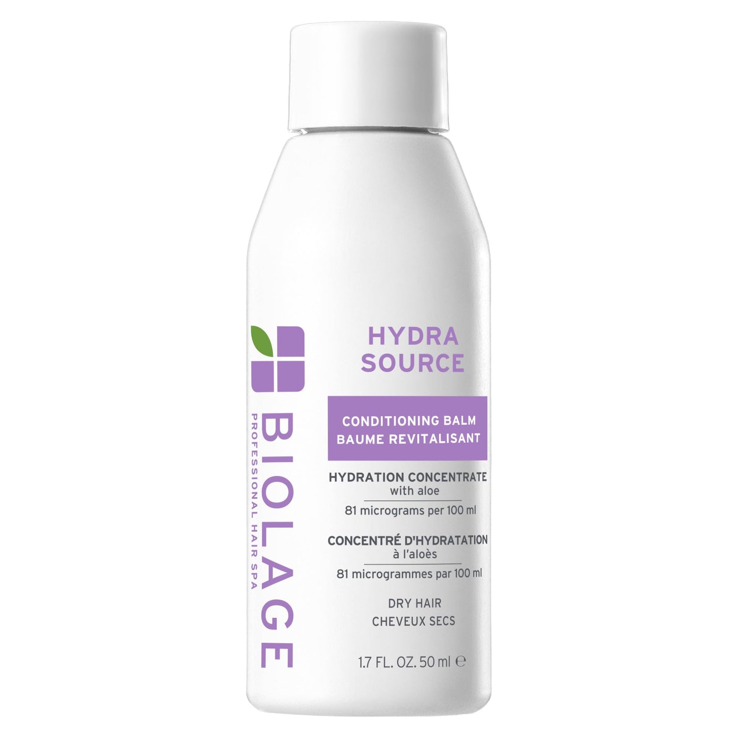 White Smoke Biolage Hydra Source Conditioning Balm - Moisturizes, Detangles & Adds Softness, For Dry Hair, Infused with Fermented Aloe & Micro-Filtered Hyaluronic Acid, Vegan & Paraben-Free, 1.7 Fl Oz