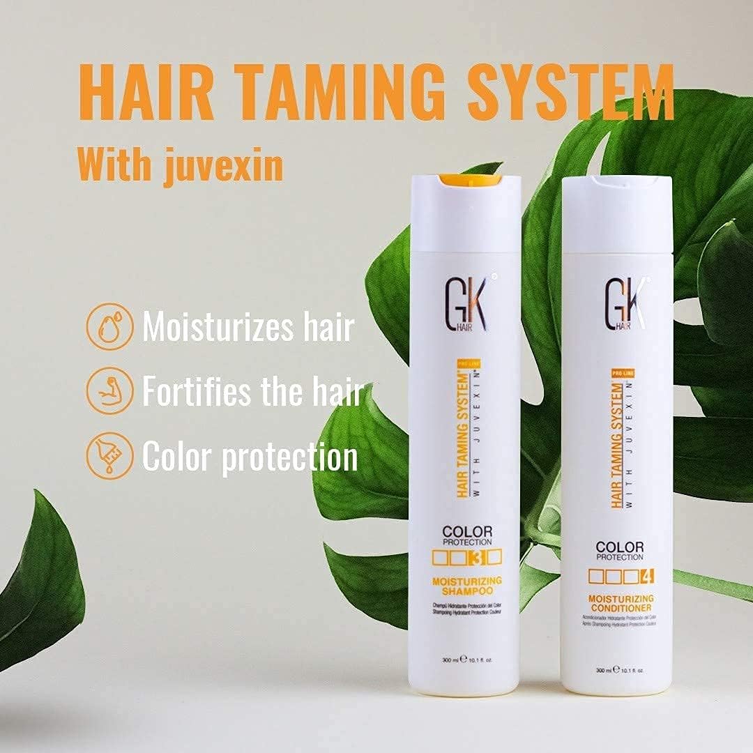 Gray GK HAIR Color Protection Moisturizing Shampoo and Conditioner with Argan Hair Oil Combo free from Paraben and Sulfae for Damaged Frizzy Oily and Dry Hairs
