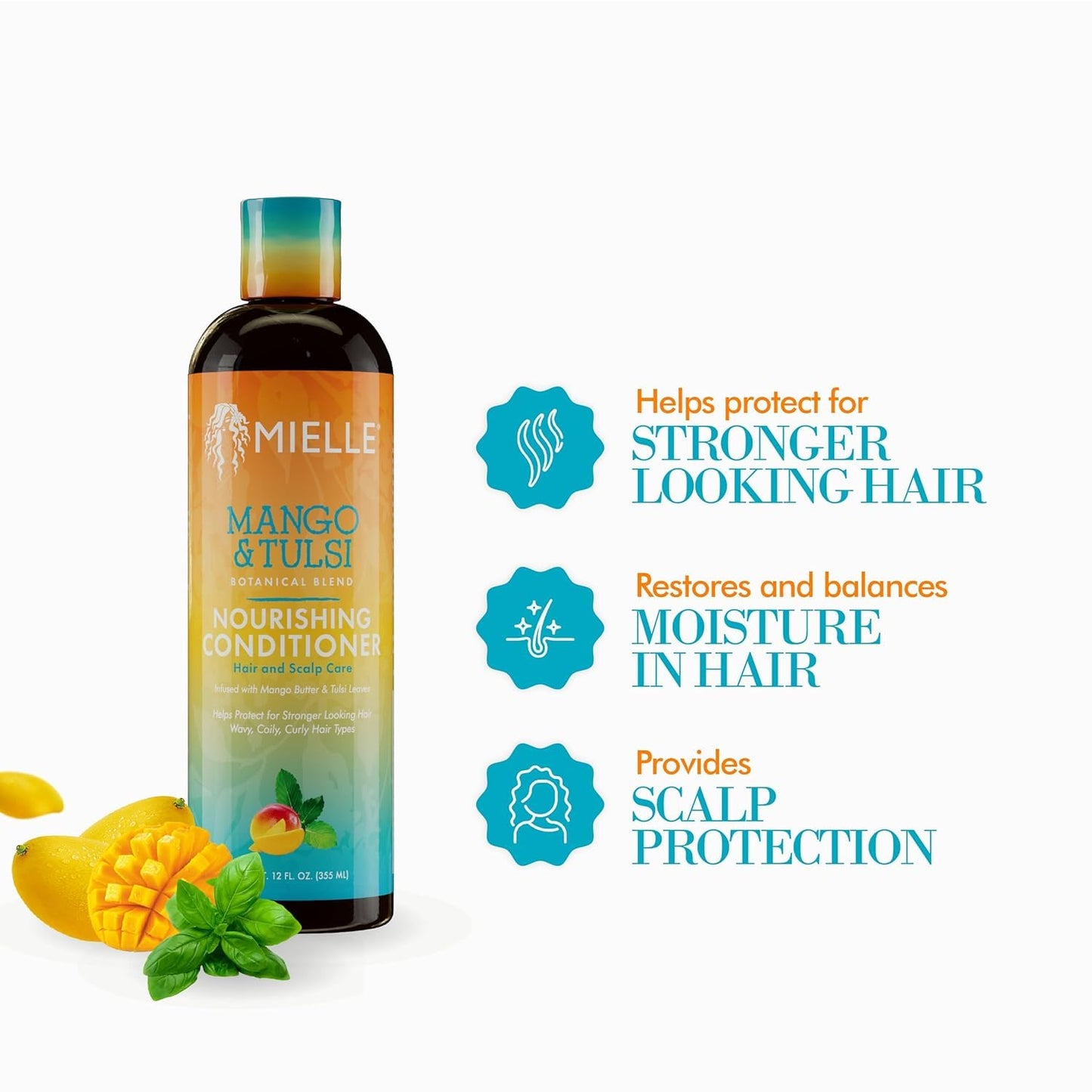 White Smoke Mielle Organics Mango & Tulsi Nourishing Conditioner (12 Oz)