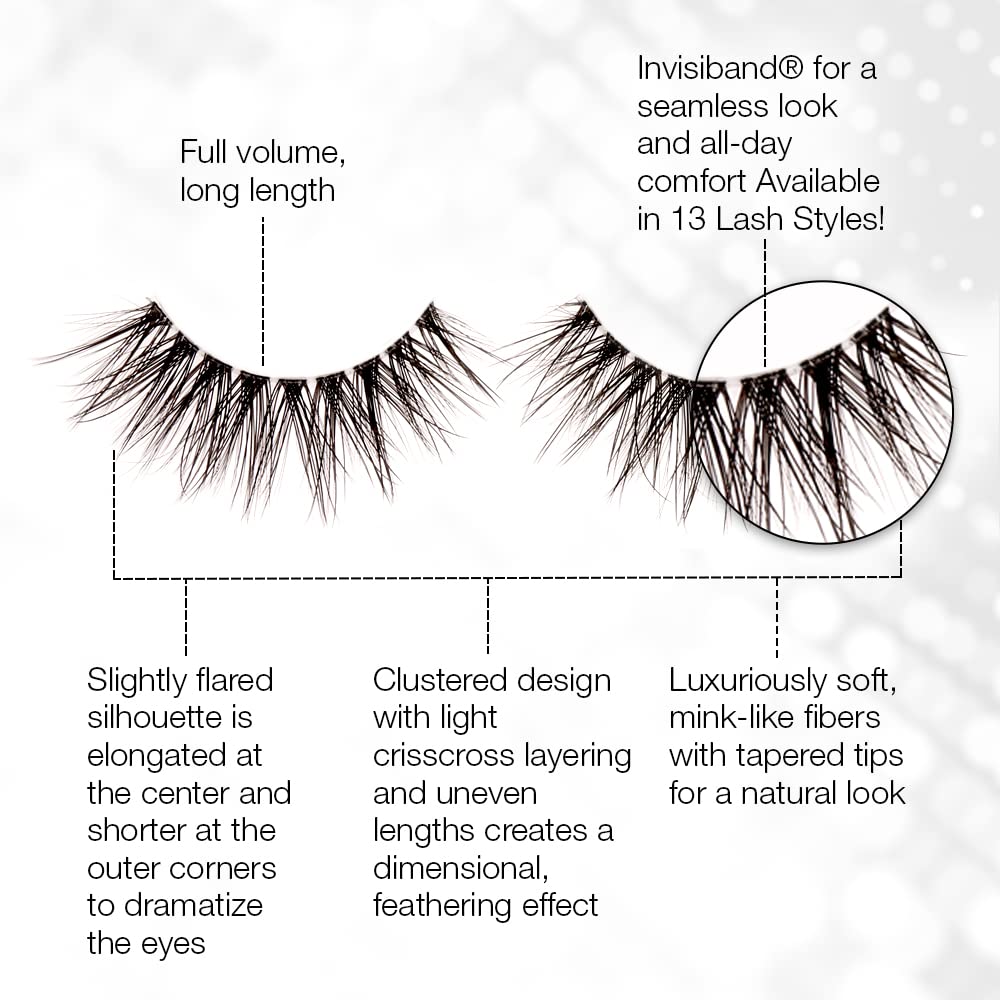 White Smoke Ardell 3D Faux Mink Lashes 865 - Lightweight, Reusable, Wispy False Eyelashes for a Dramatic Natural Look, 1 Pair