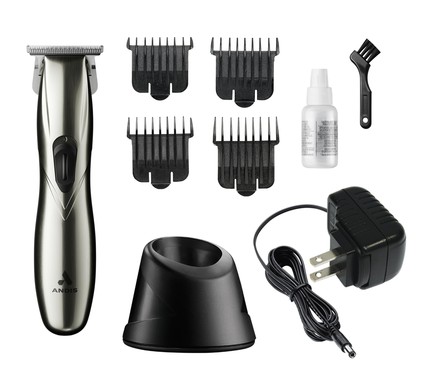 White Smoke Andis 32270 Slimline Pro GTX Cordless Trimmer – Lithium Ion T-Blade, Zero Gap Precision, Professional Detail Performance