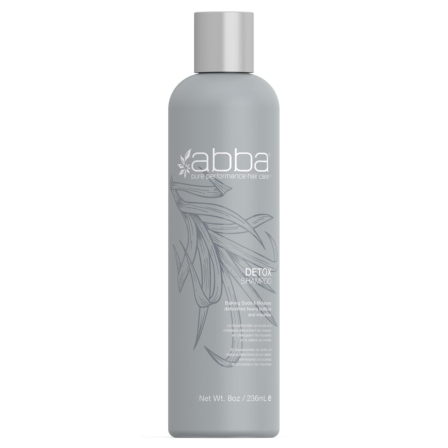 Dark Gray ABBA- Pure Specialty Detox Shampoo - Molasses, 8 fl oz