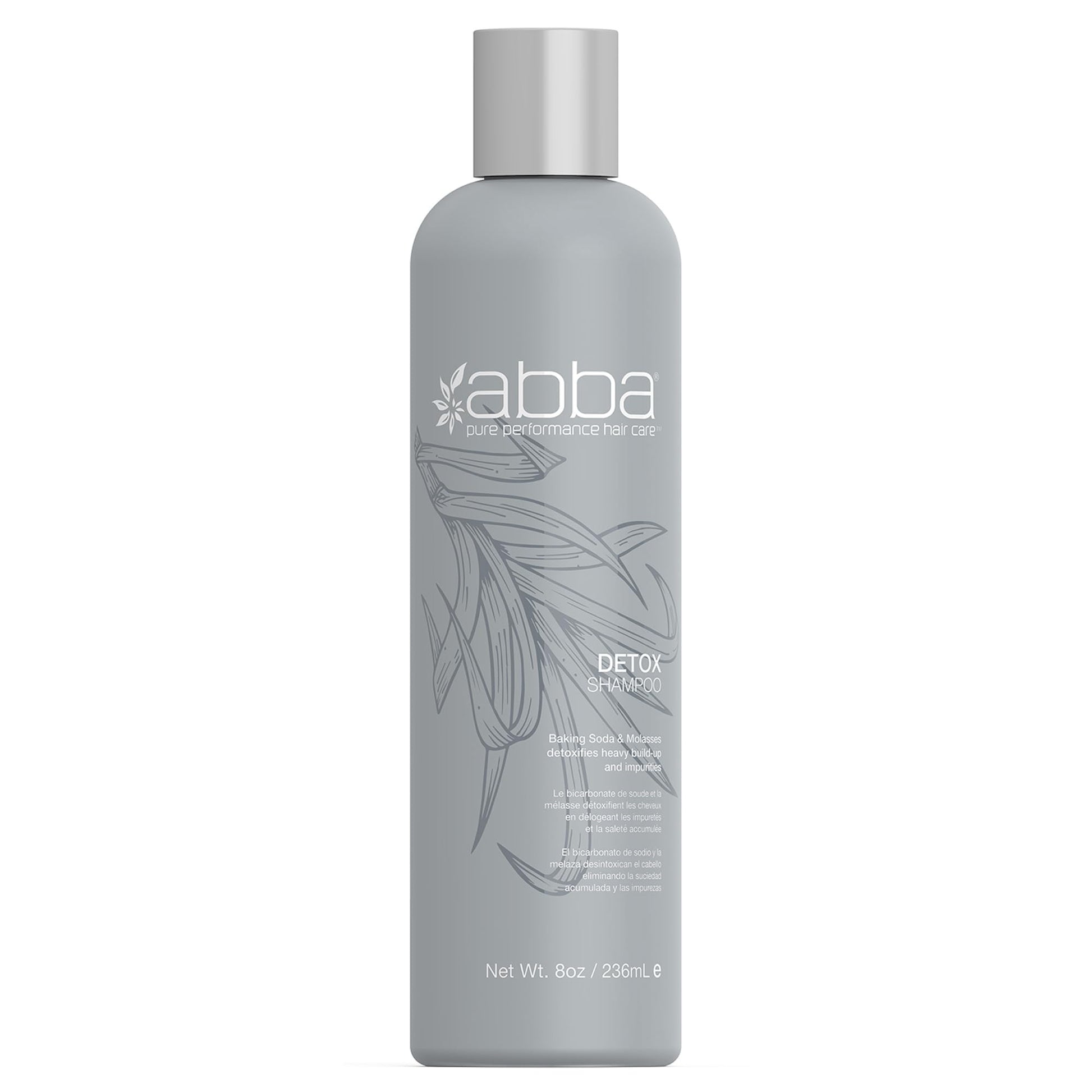 Dark Gray ABBA- Pure Specialty Detox Shampoo - Molasses, 8 fl oz