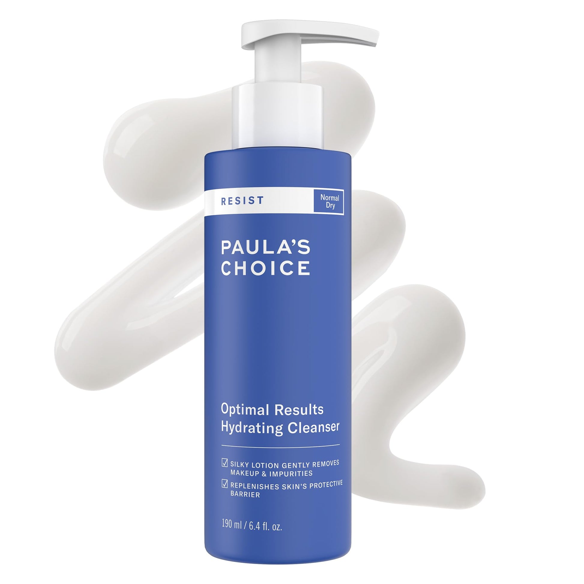 White Smoke Paula's Choice RESIST Optimal Results Hydrating Cleanser, Green Tea & Chamomile, Anti-Aging Face Wash, Dry Skin, 6.4 Ounce
