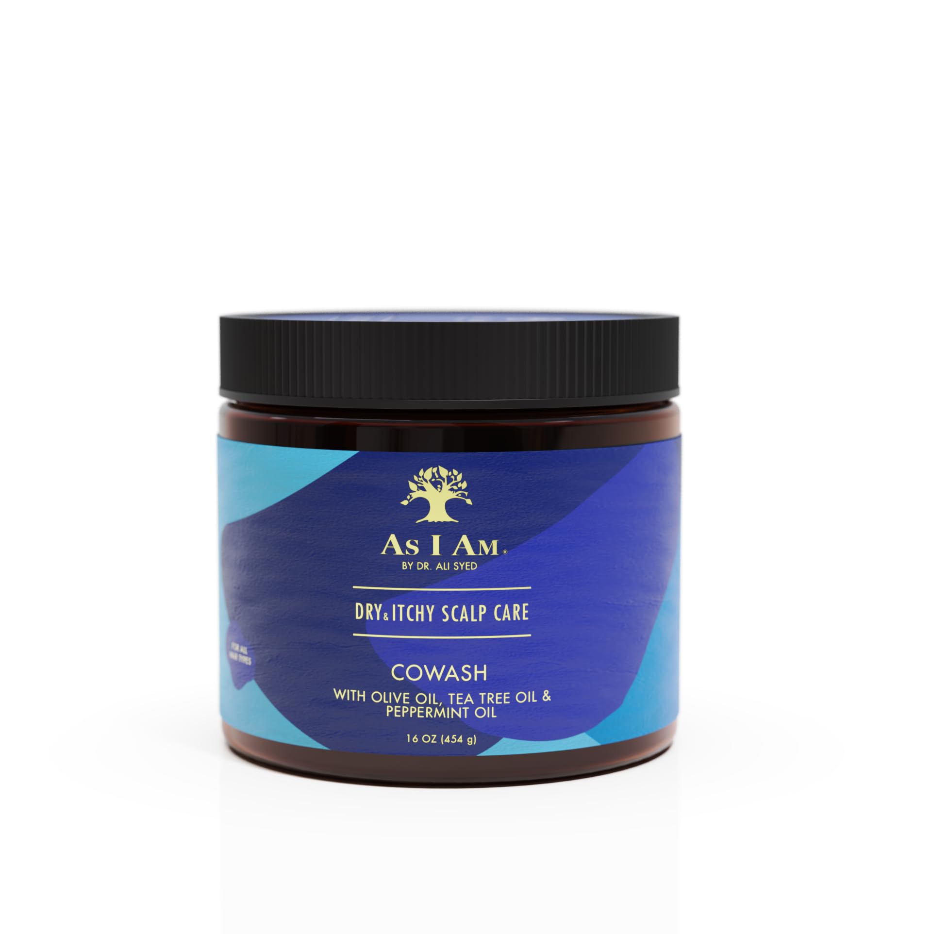 Dark Slate Gray As I Am Dry & Itchy Scalp Care Cowash - 16 ounce - Cleanses, moisturizes and soothes dry and itchy scalp - With Olive Oil, Tea Tree Oil & Peppermint Oil