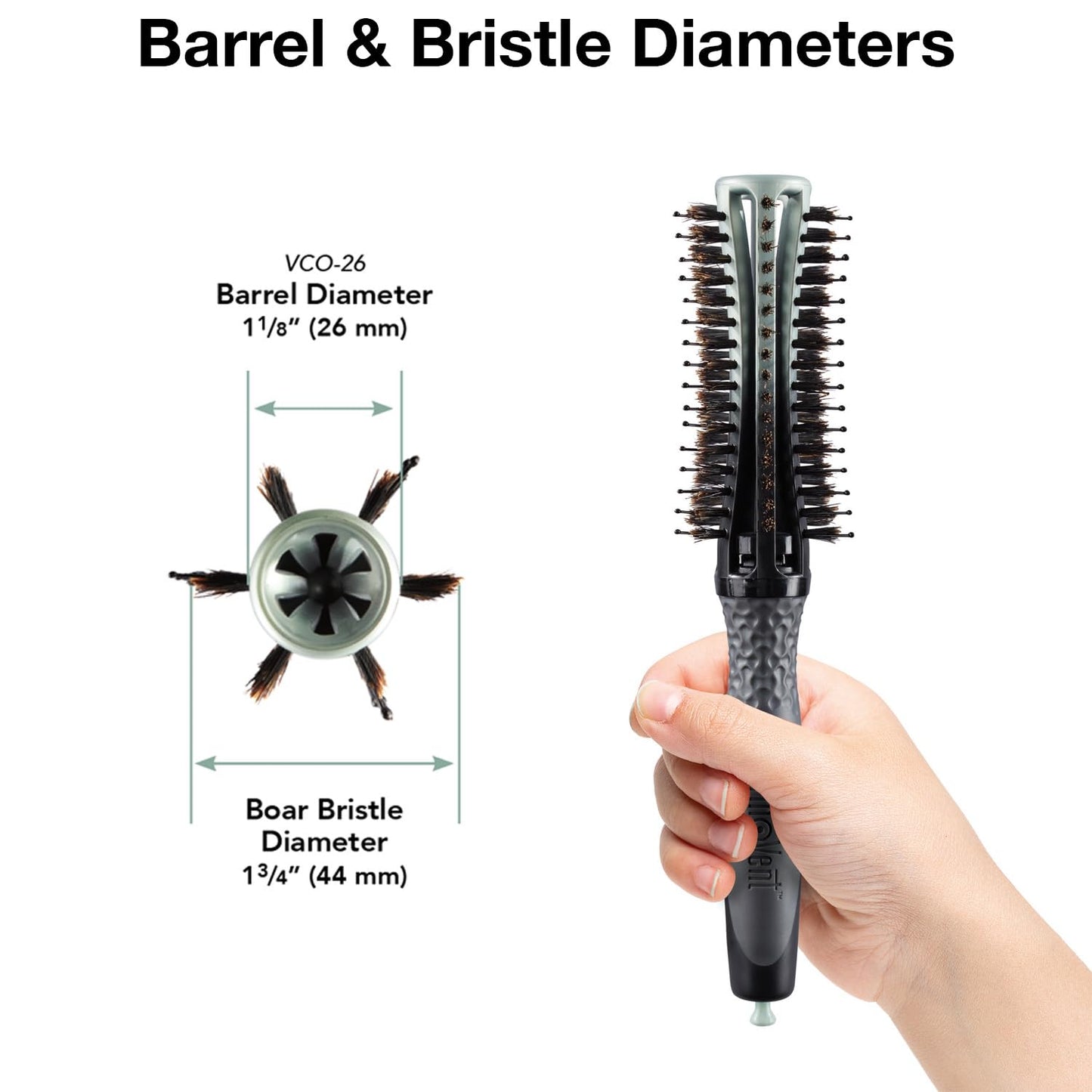 White Smoke Olivia Garden ThermoVent Combo Brush 1 3/4" (44mm)