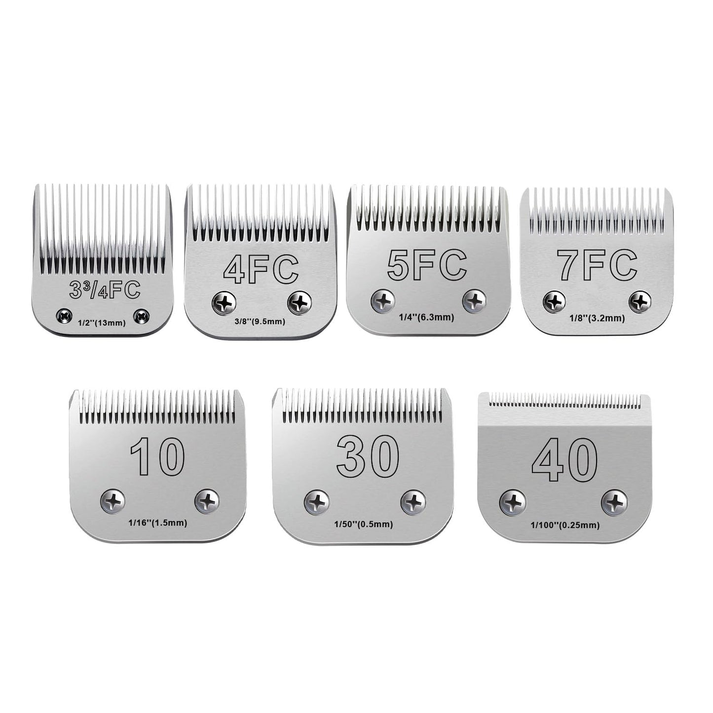 White Smoke 7PCS Dog Grooming Blades Compatible with Andis Dog Clippers,Dog Clipper Blades Compatible with Oster A5,Wahl km10 Dog Clippers for Animal Dog Cat Horse,Stainless-Steel Blade Sharp