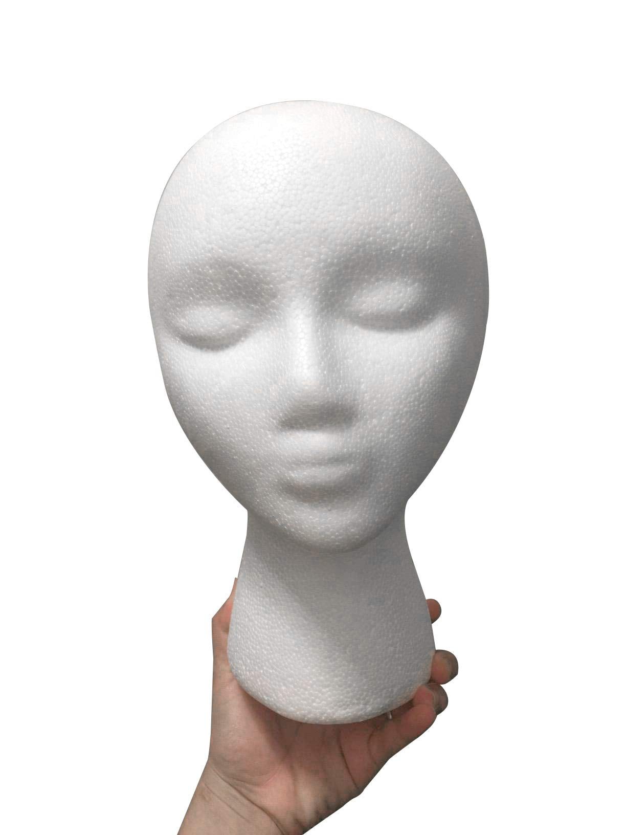 White Smoke Female Styrofoam Mannequin Head Model - Wig/Hat Display Stand - Art Work Painting Novelty - Foam White by LIAMTU