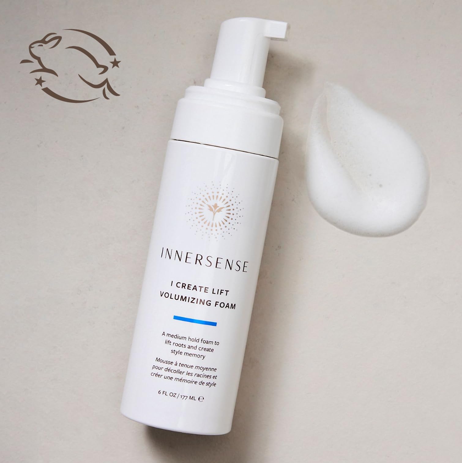 Light Gray INNERSENSE Organic Beauty - Natural I Create Lift Volumizing Foam | Non-Toxic, Cruelty-Free, Clean Haircare (2.37 fl oz | 70 ml)