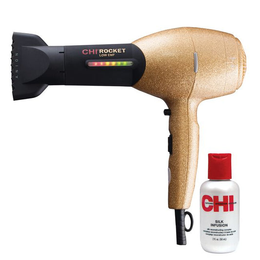 White Smoke Farouk CHI Be Glamorous Rocket Dryer w/ CHI Keratin