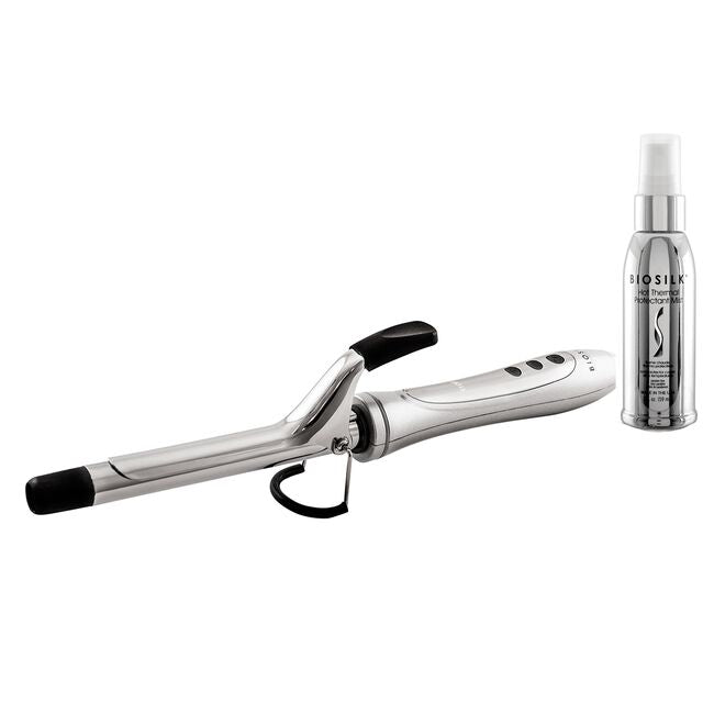 White Smoke BioSilk Biosilk Titanium Curling Iron 3/4 Inch w/ Free Thermal Mist