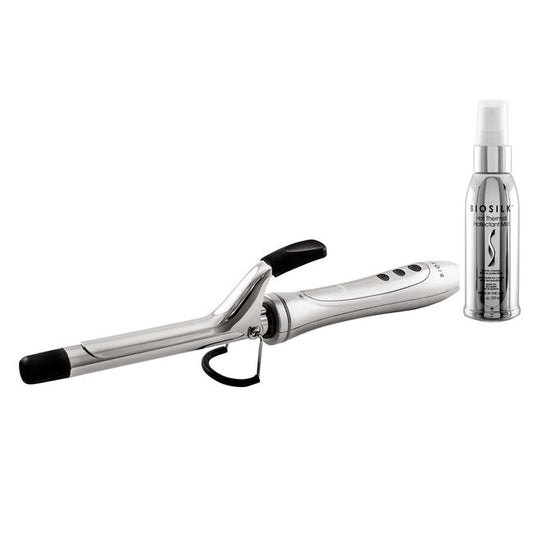 White Smoke BioSilk Biosilk Titanium Curling Iron 3/4 Inch w/ Free Thermal Mist