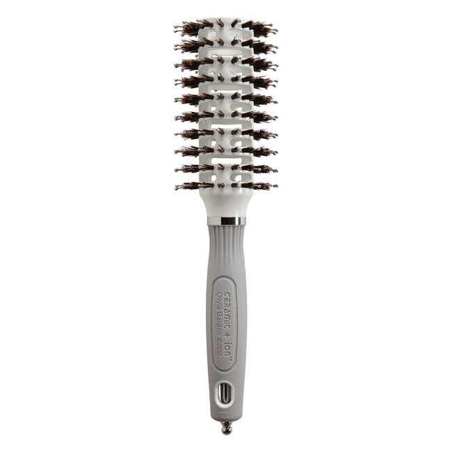 White Smoke Olivia Garden Ceramic+Ion Turbo Combo Vent Brush Medium 2 inch