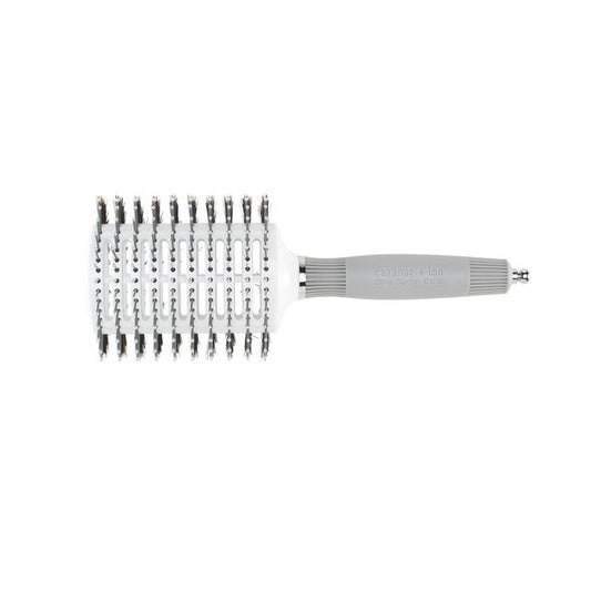 White Smoke Olivia Garden Ceramic + Ion Large Vent Oval Brush