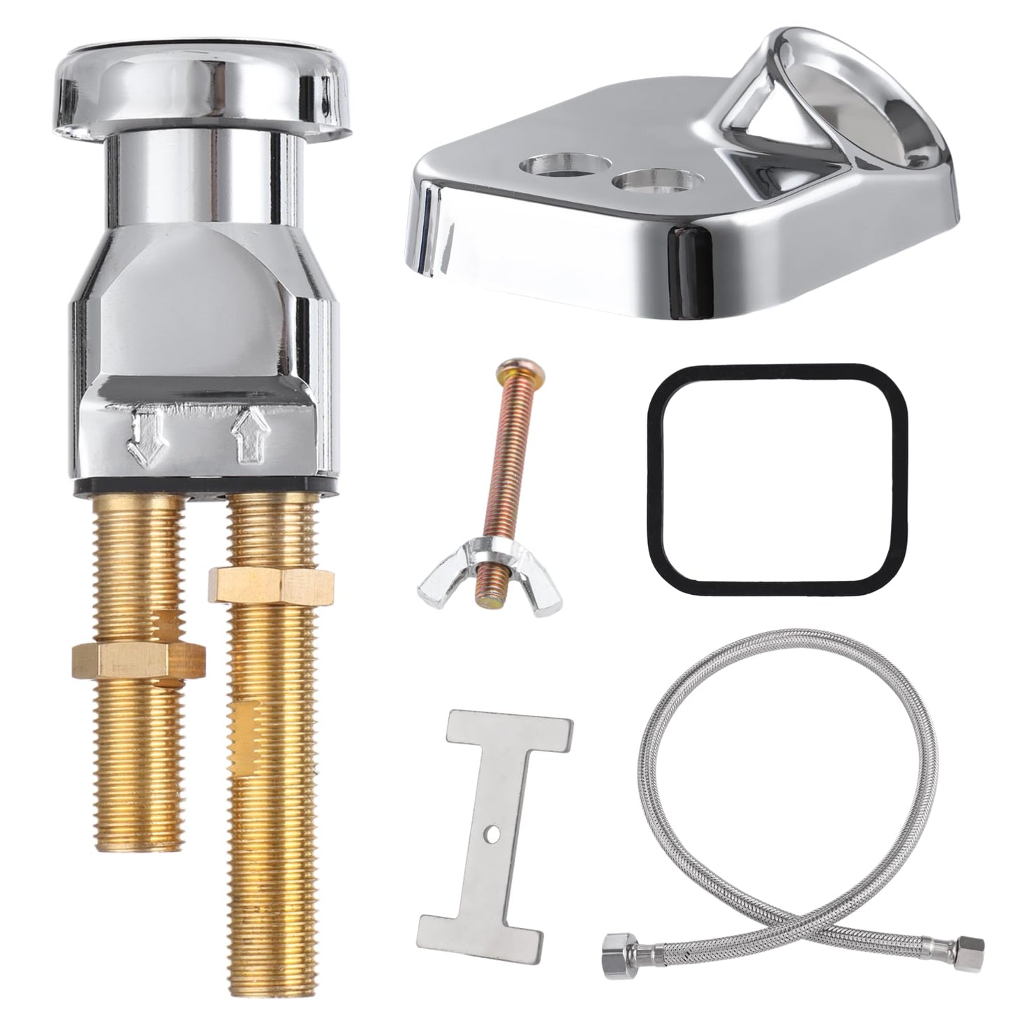 White Smoke Varku 7 Pcs Shampoo Bowl Vacuum Breaker Kit, Shampoo Faucet Kit with Breaker Vacuum, Crossover Hose, Receiver Plate, Salon Sink Replacement Parts, Prevent Backflow Pressure