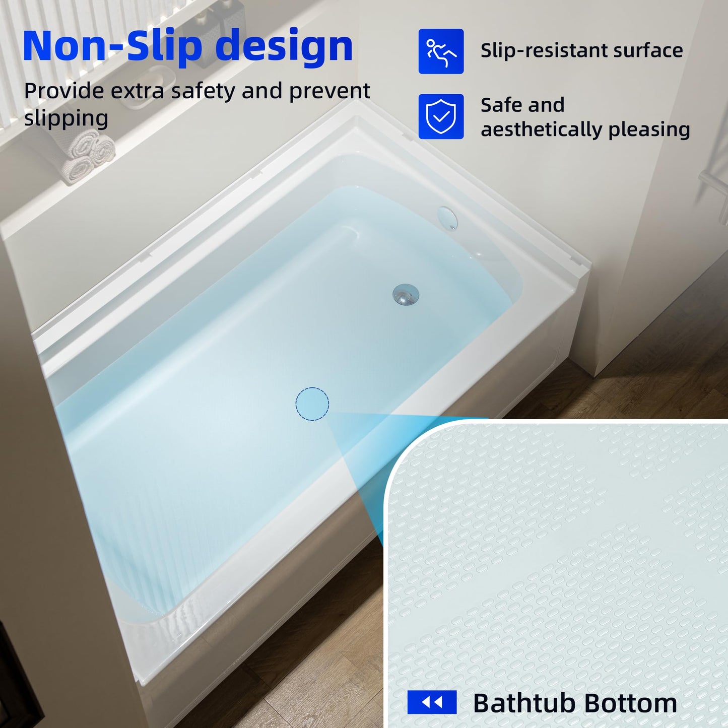 Lavender WOODBRIDGE 60” x 32” Alcove Soaking Bathtub in white with Left-Hand Drain Hole – Tub Only (No Wall Panels)