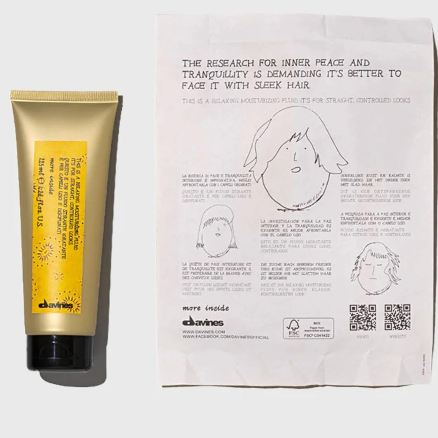 Lavender Davines This Is A Relaxing Moisturizing Fluid, No Hold Straightening & Anti-Frizz - Smooths & Relaxes Curls - Adds Shine & Hydration, 4.23 Fl Oz