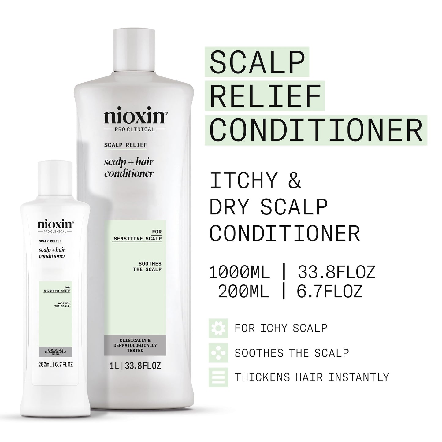 White Smoke Nioxin Scalp Relief Hair Conditioner | For Sensitive Scalp | Made with Aloe Vera and Vitamin E | 33.8 Fl oz.