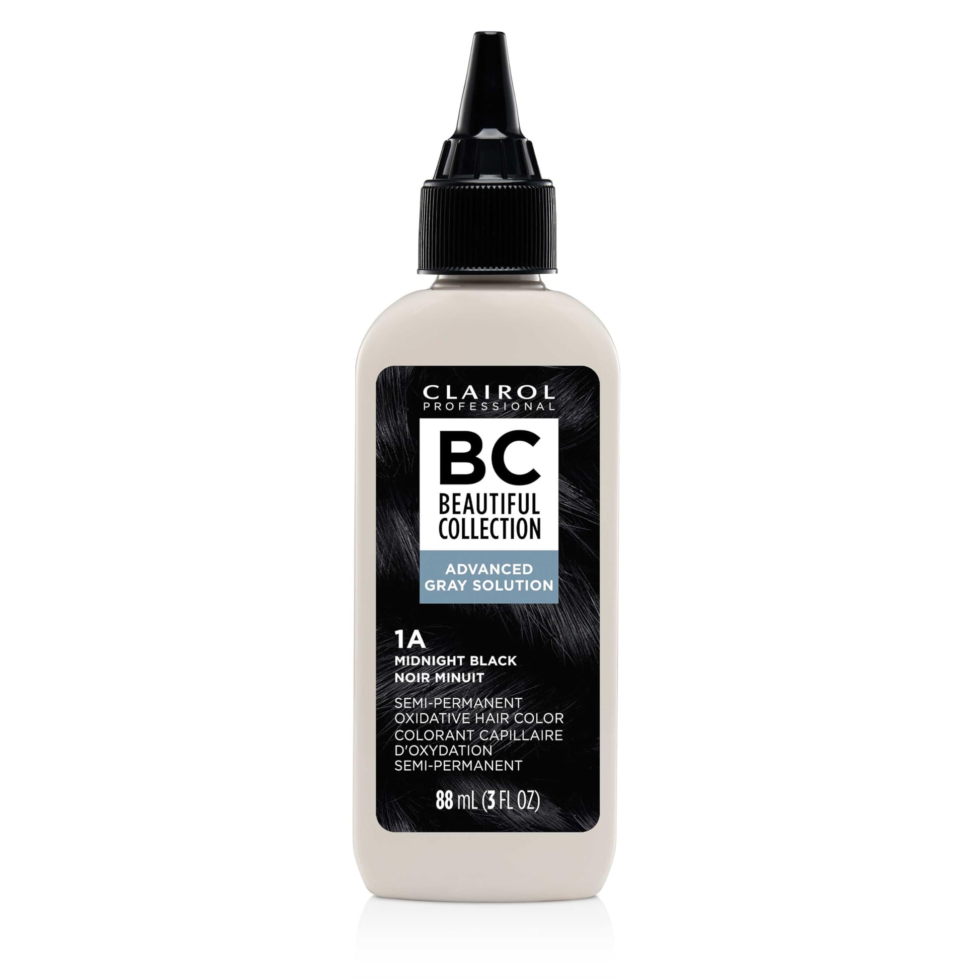 White Smoke Clairol Professional Beautiful Collection Advanced Gray Solutions, 1A Midnight Black, 3 oz. - Packaging May Vary