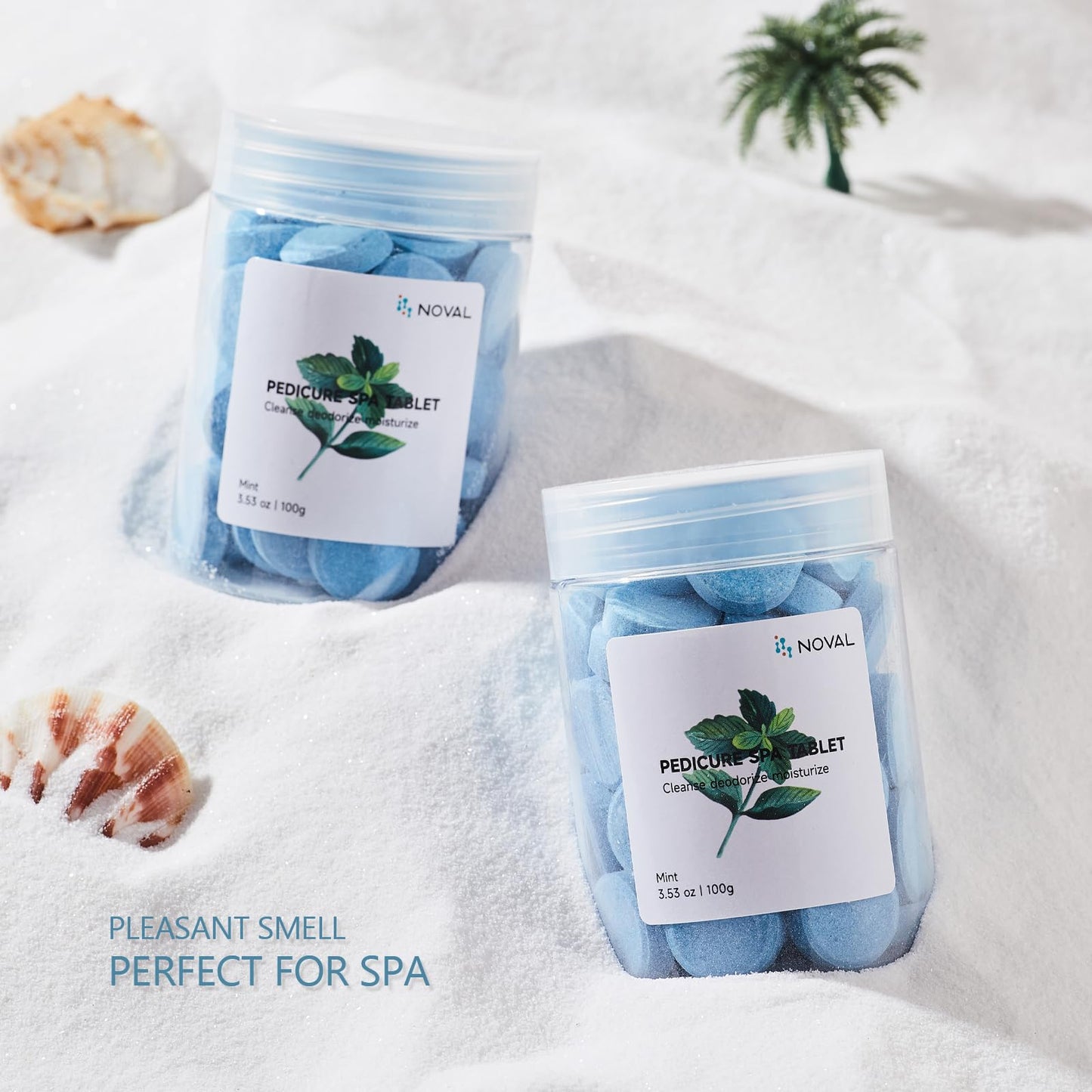 Lavender NOVAL Pedicure Spa Tablets, Blue Mint Foot Soak for Pedicure Bowl, Foot Bath and Salon Home Use, 100g