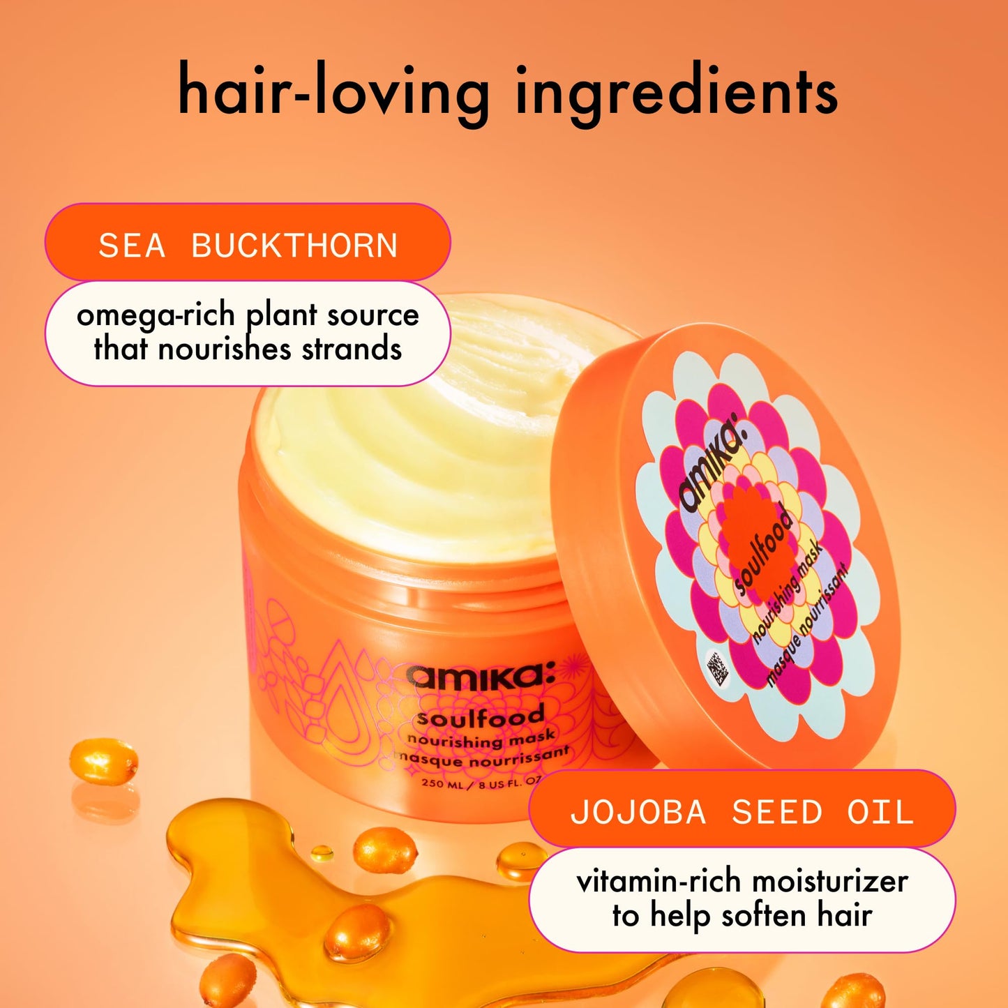 Sandy Brown amika soulfood nourishing mask, 250ml