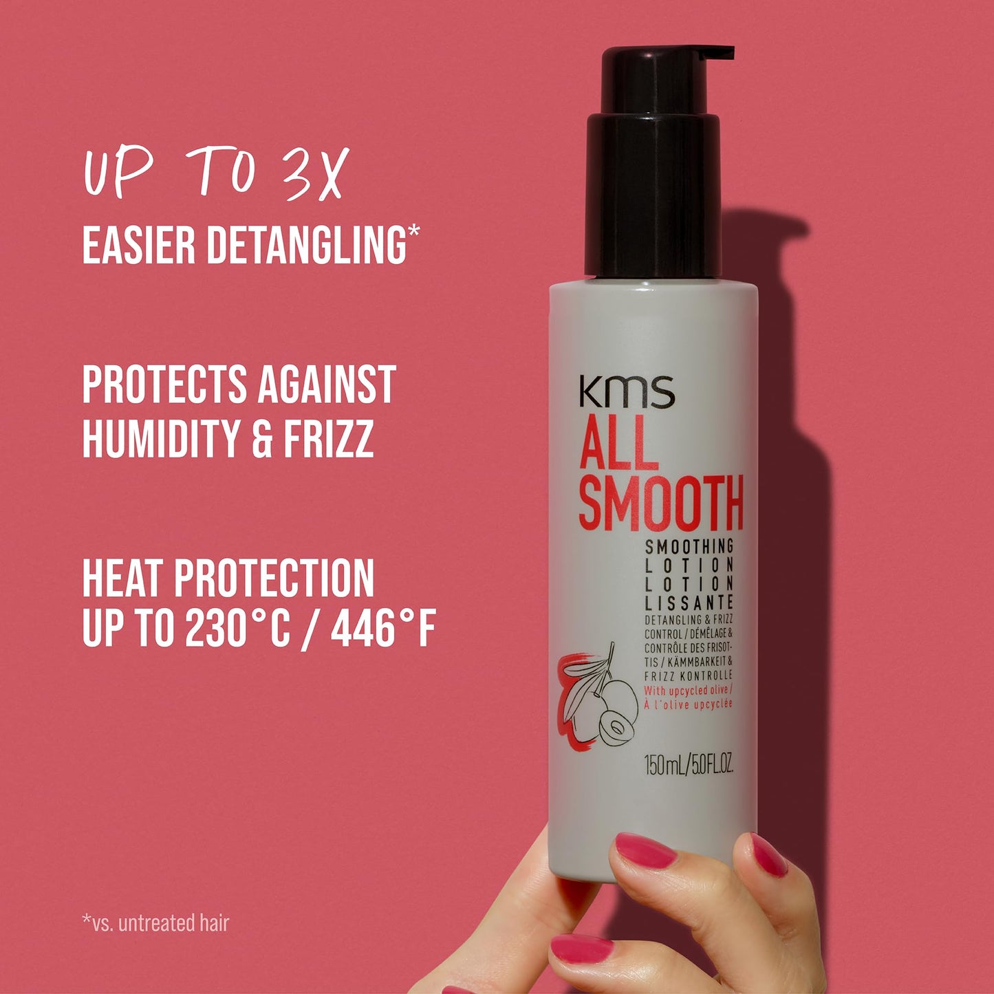 Maroon AllSmooth Smoothing Lotion, Lightweight Leave-In for Fine to Thick Hair, 150ml